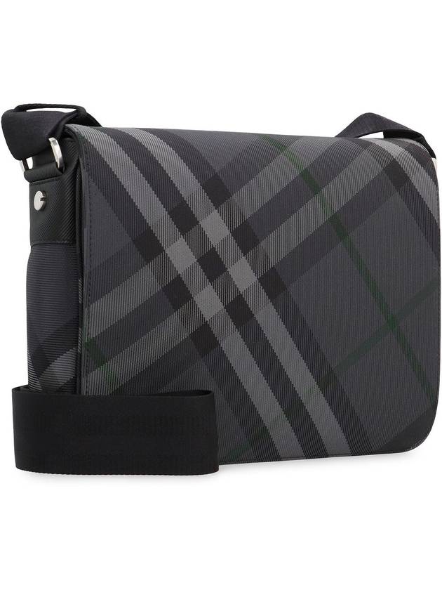 Burberry Grid Check Messenger Bag Charcoal