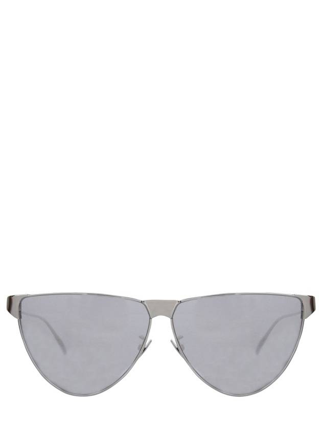Bottega Veneta Eyewear BV1070S 004 Metallic Round Frame Sunglasses Silver