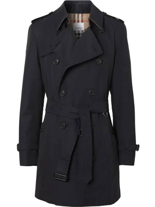 Burberry Men's Short Wimbledon Trench Coat Midnight Navy