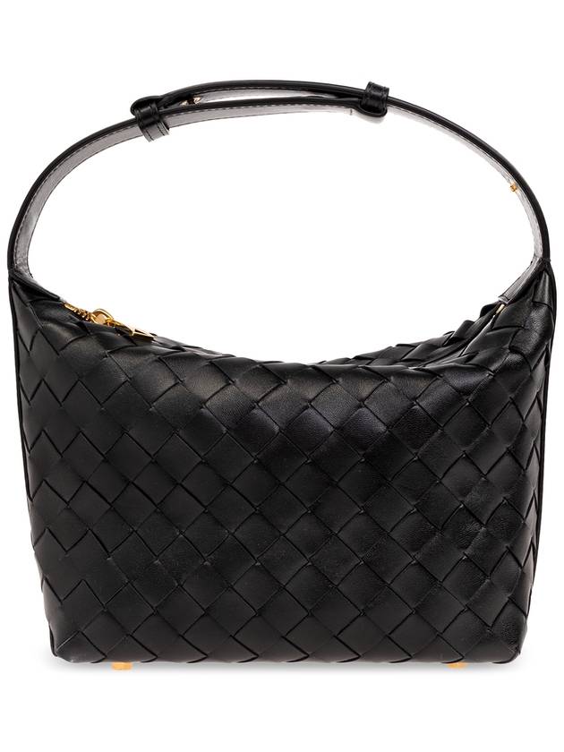 Bottega Veneta Intrecciato Small Leather Shoulder Bag Black