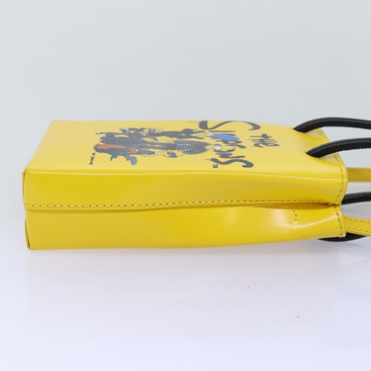 BALENCIAGA Phone Folder The Simpsons Bag Leather 2way Yellow 593826 Auth ar11851