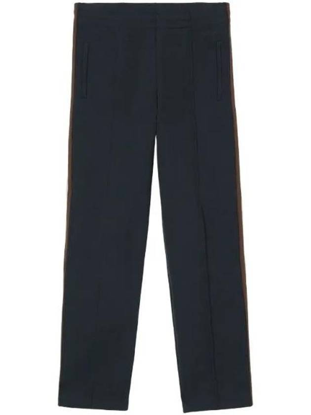 Burberry Men's Stripe Detail Track Pants Smoke Navy