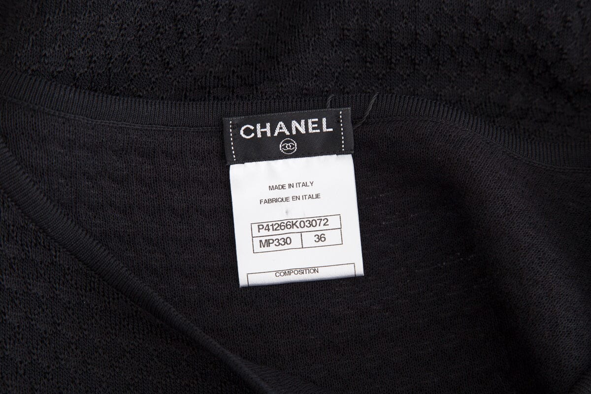 Chanel Black and White Sleeveless Blouse SZ 36