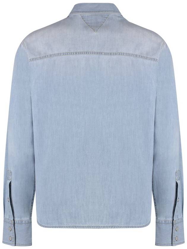 Bottega Veneta Bleached Denim Shirt Long Sleeve Shirt Light Blue