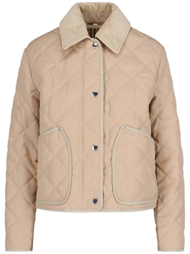 Burberry Quilted Classic Collar Jacket Beige