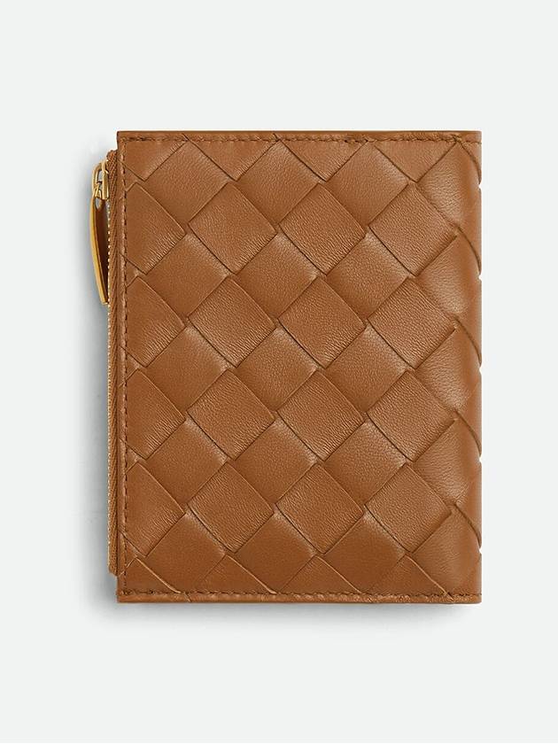 Bottega Veneta Intrecciato Small Leather Half Wallet Wood