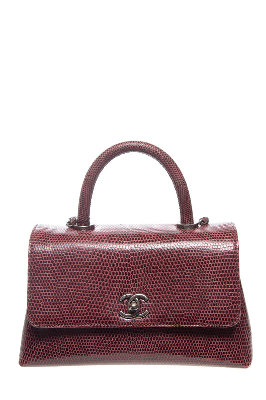 Chanel 2015/16 Purple Lizard Coco Handle Handbag