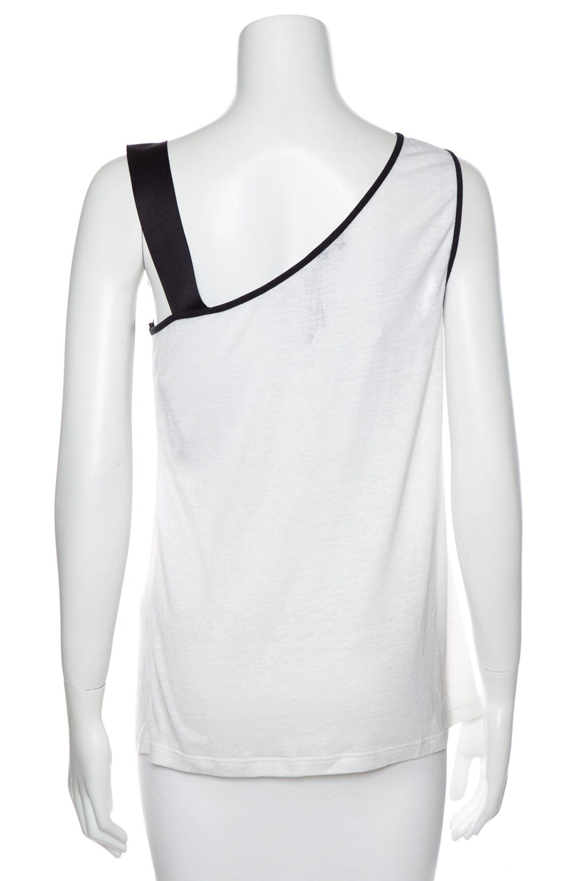 Chanel Cream One Shoulder Clock Design Tank SZ 40