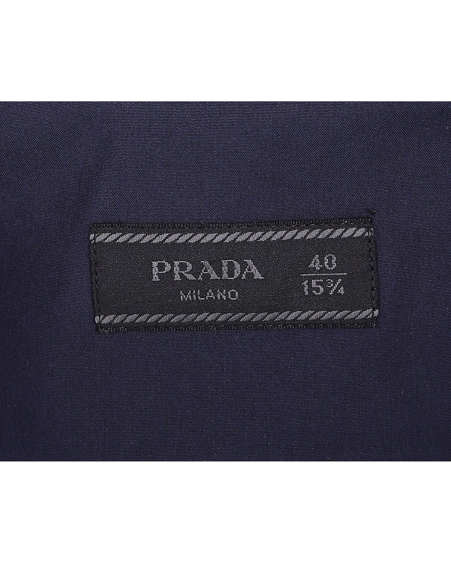Prada Button Shirt in Navy Blue Cotton
