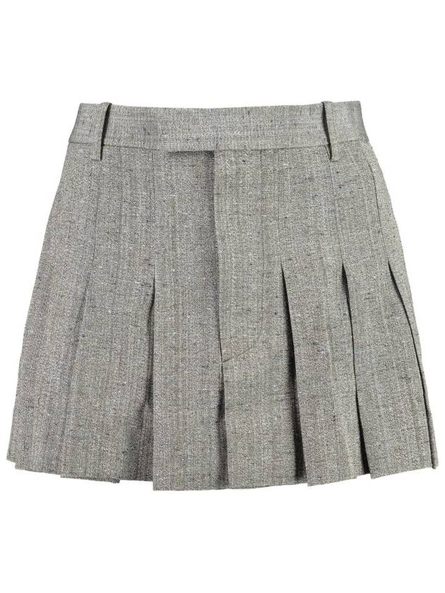 Bottega Veneta Women's Mini Pleated Skirt Beige
