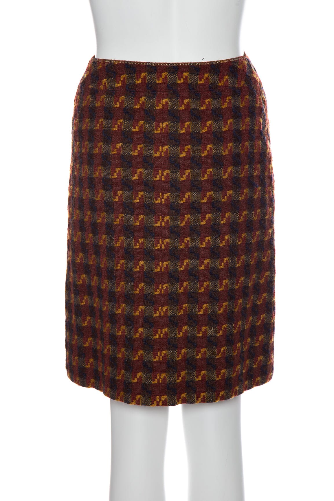 Chanel Vintage 1996 Red and Multi Tweed Skirt SZ 38