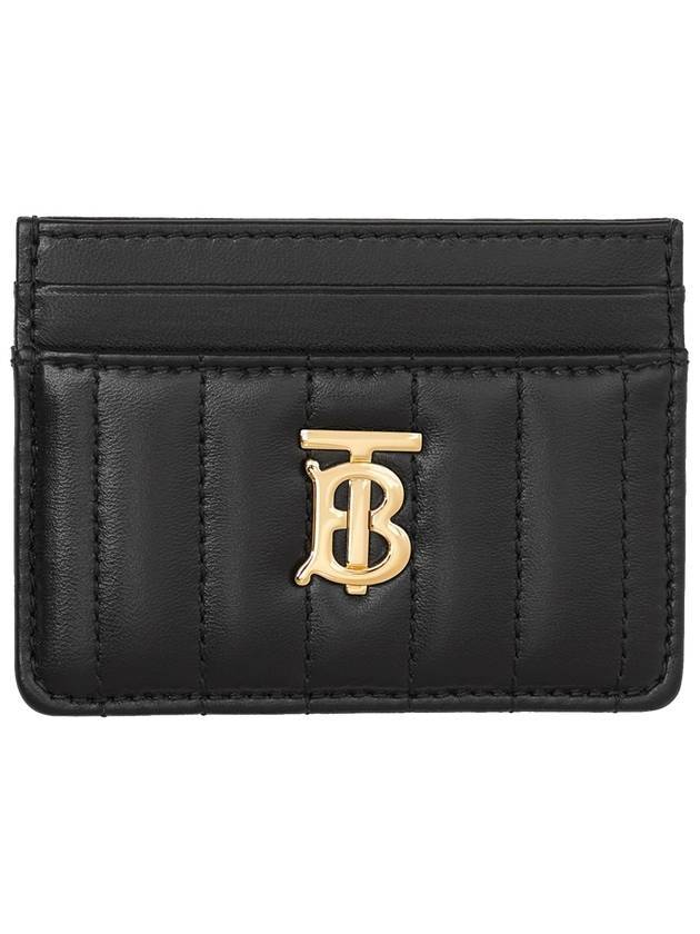 Burberry Quilted Leather Lola Card Case Black Light Gold