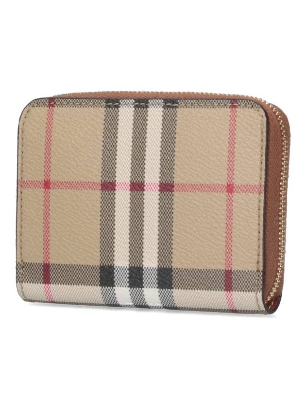 Burberry Check Zip Around Small Half Wallet Archive Beige