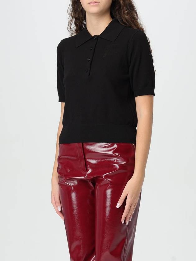 Burberry Slim Fit Cotton Blend Knit Polo Shirt Black