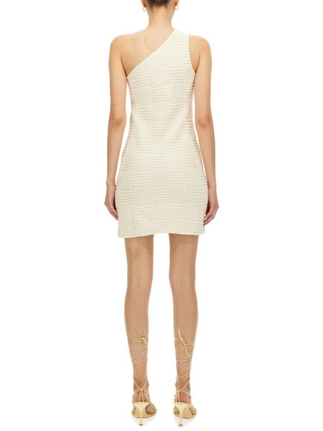 Bottega Veneta Jacquard One Shoulder Midi Dress Ivory