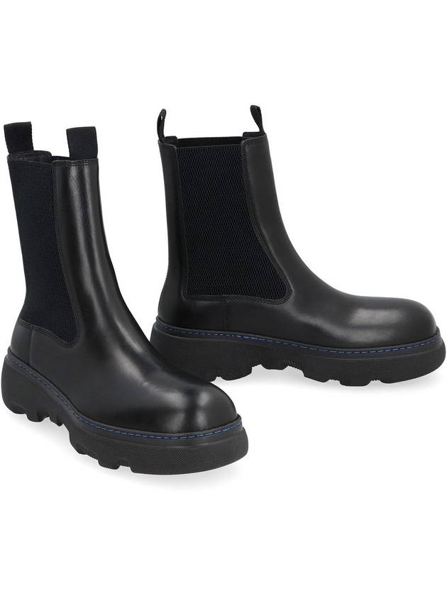 Burberry Creeper Leather Chelsea Boots Black