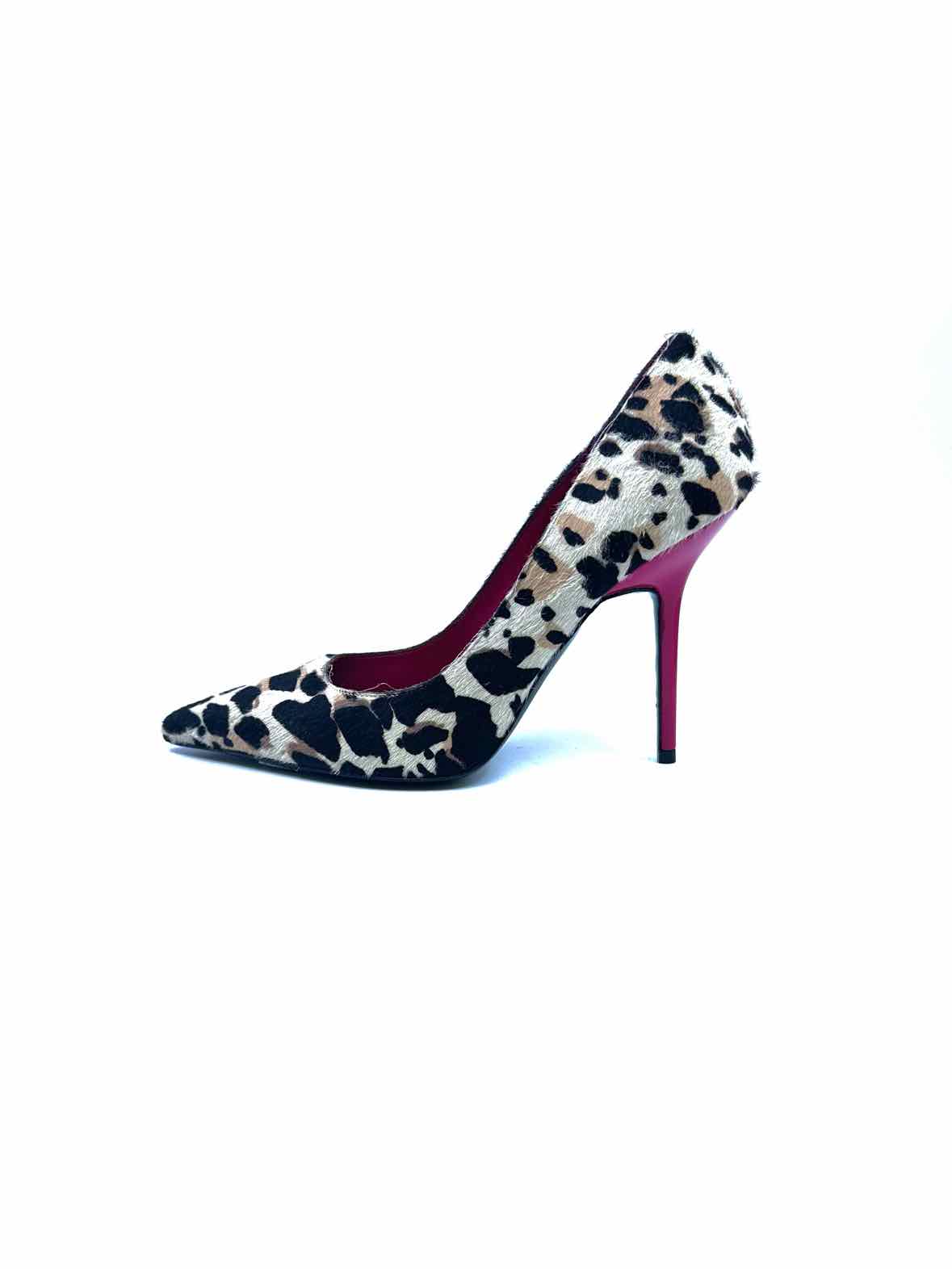 BURBERRY Size 8 Black, Cream PONY HAIR Solid Pumps