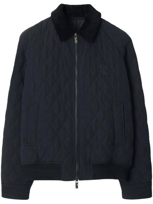 Burberry Corduroy Collar Quilted Nylon Jacket Navy