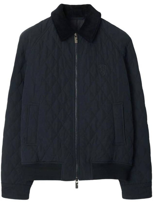 Burberry Corduroy Collar Quilted Nylon Jacket Navy