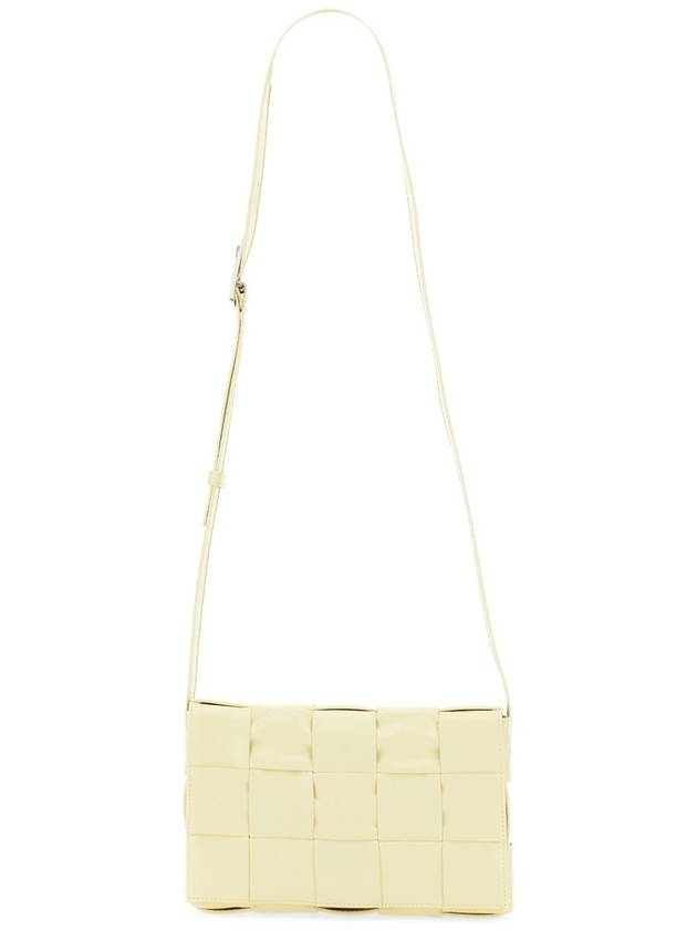 Bottega Veneta Intrecciato Triangle Buckle Cassette Cross Bag Yellow