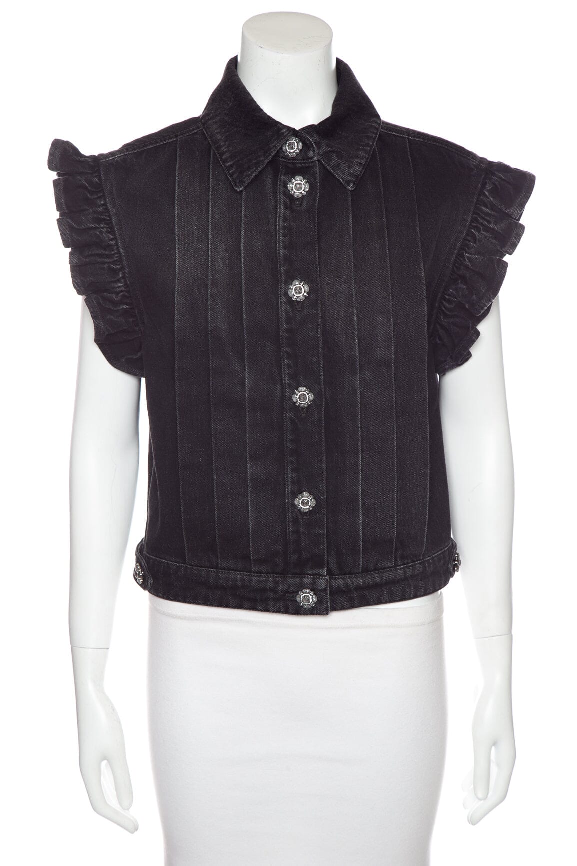 Chanel F/W 2024 Black Denim Vest SZ 38 NWT