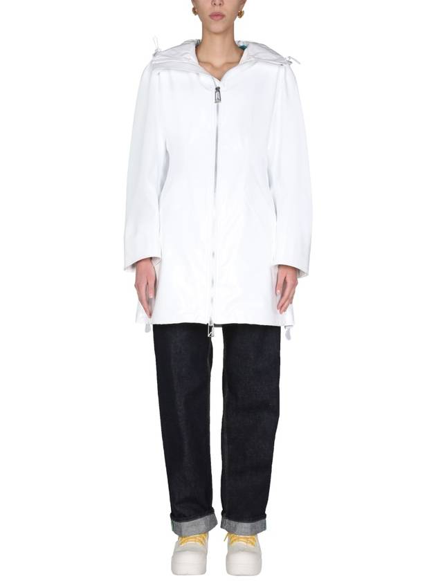 Bottega Veneta Women's Long Zipper Parka White