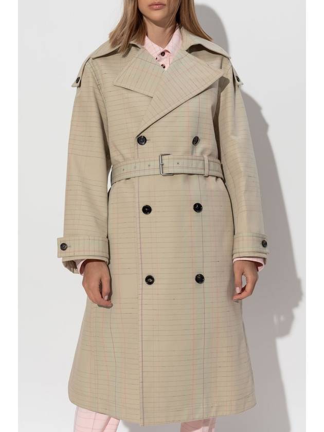 Bottega Veneta Bottega Veneta Trench Coat With Check Pattern, Women's, Beige