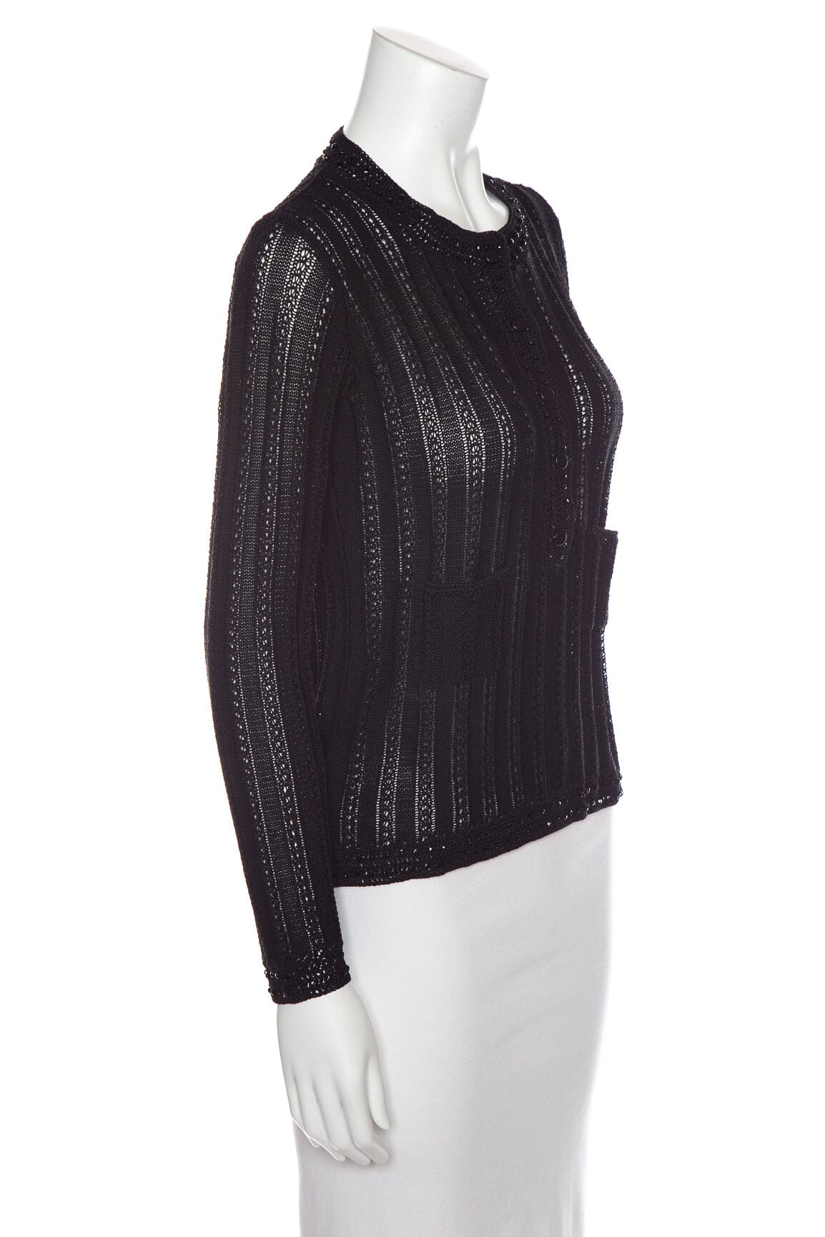 Chanel Black Beaded Knit Sweater SZ N/A