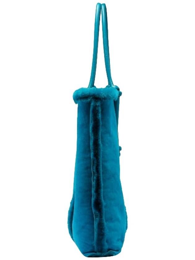 Bottega Veneta Bowlster Reversible Shearling Tote Bag Blue