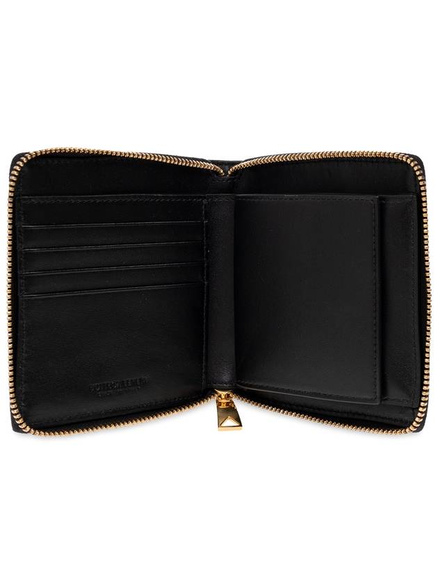 Bottega Veneta Cassette Compact Zip Around Small Leather Half Wallet Black