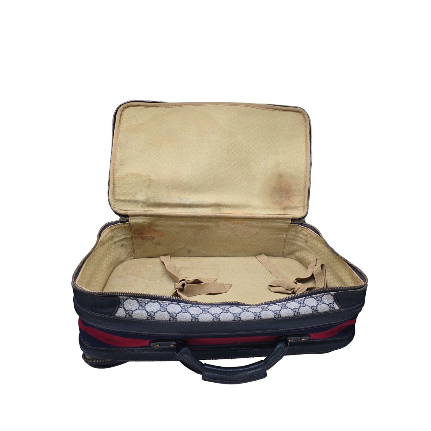 Gucci Vintage GG Web Suitcase Luggage