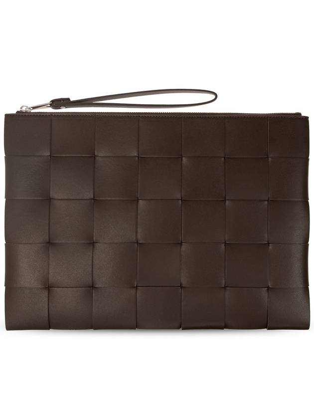 Bottega Veneta Intrecciato Weaving Strap Clutch Bag Brown