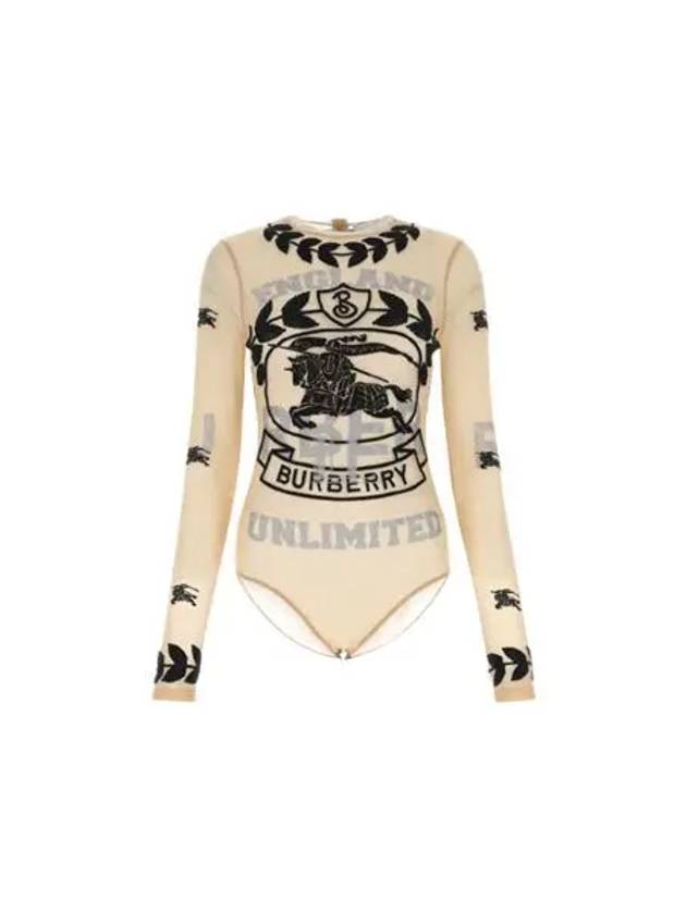Burberry WoMen's EKD Embroidered Stretch Tool Bodysuit Camel