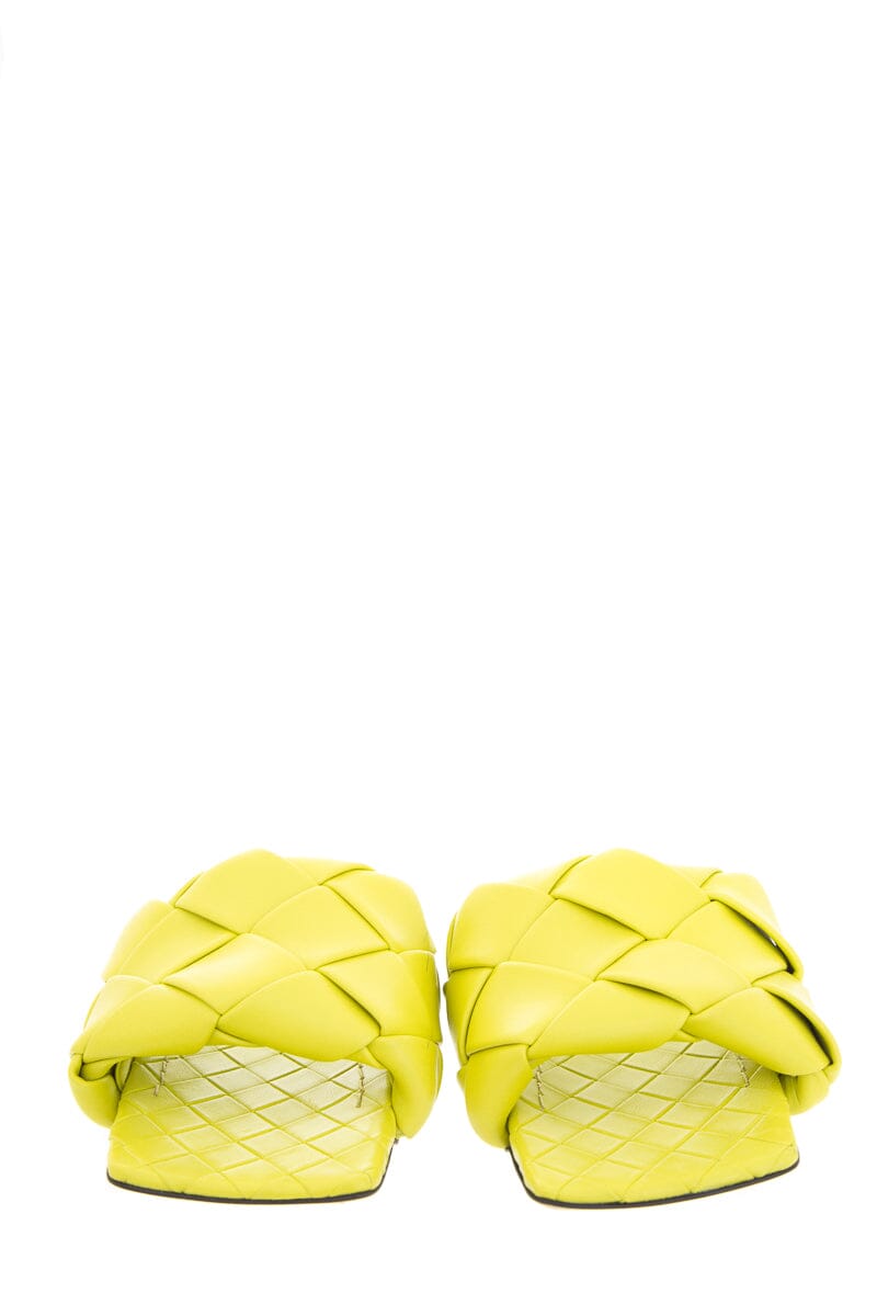 Bottega Veneta Lime Intrecciato Leather Sandals SZ 36