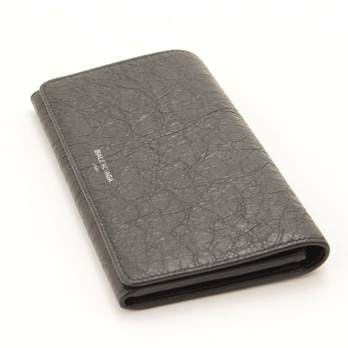 Balenciaga Antracite Grey Arena Leather Long Wallet 542008