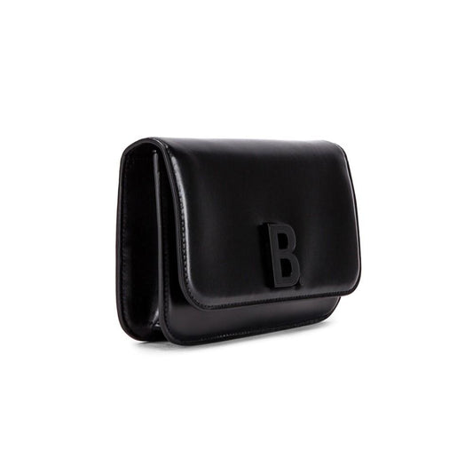Balenciaga Black Shiny Calfskin Leather Chain Wallet Shoulder Bag 593615