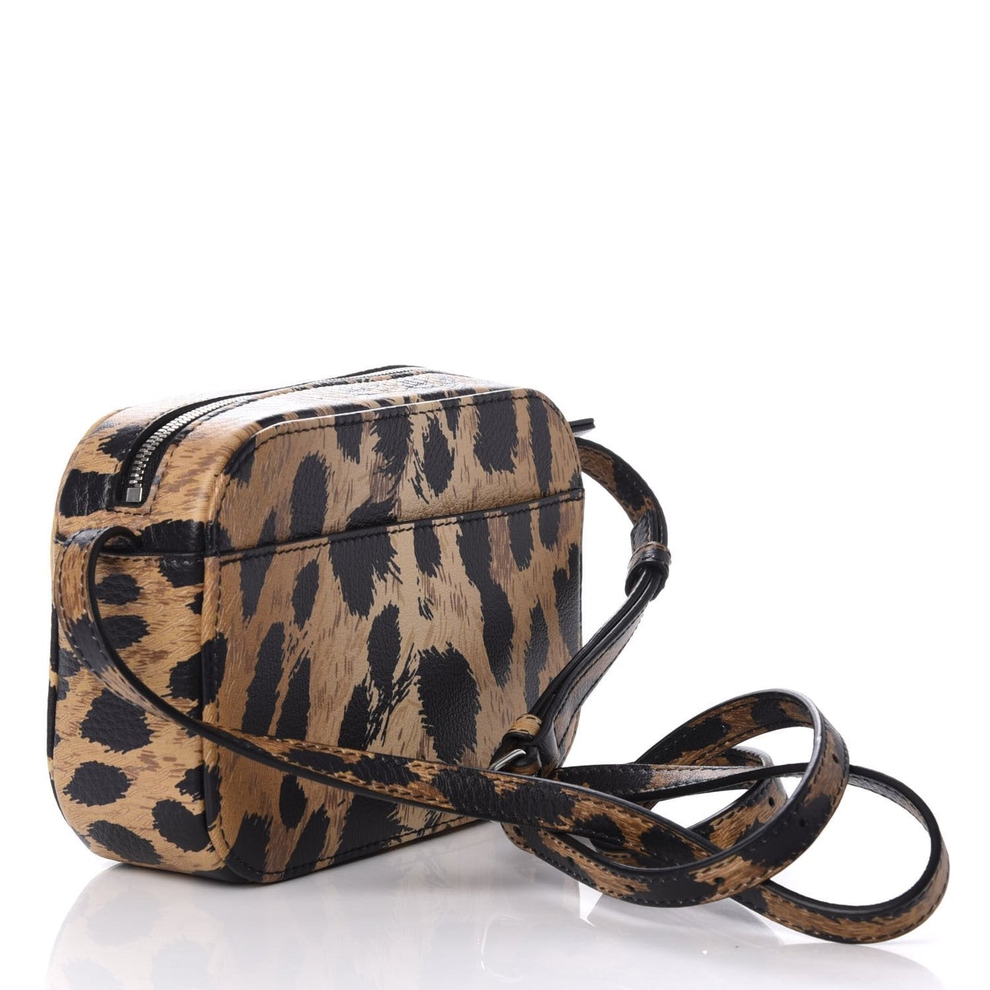 Balenciaga Calfskin Logo Printed Leopard XS Everyday Camera Bag 552372