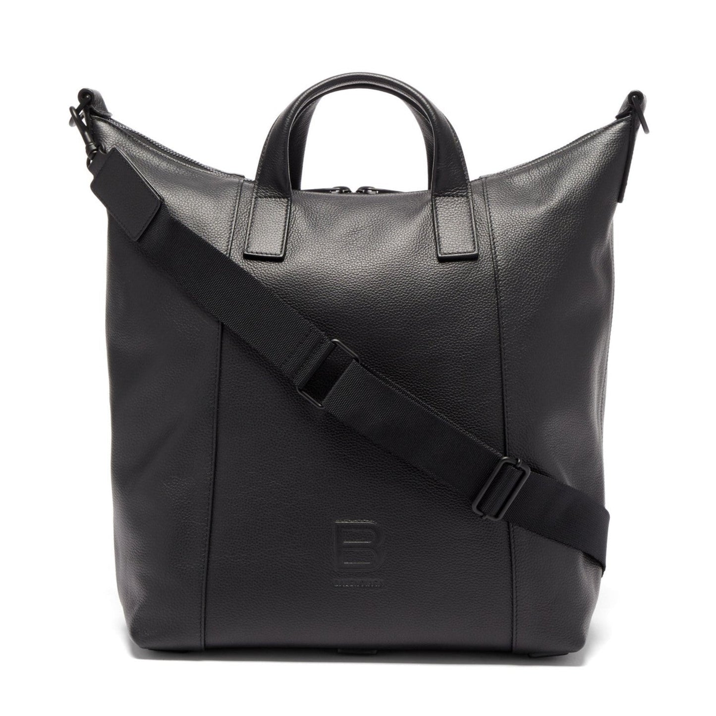 Balenciaga Hourglass Zip Tote Medium Black Grained Calf Leather 620318