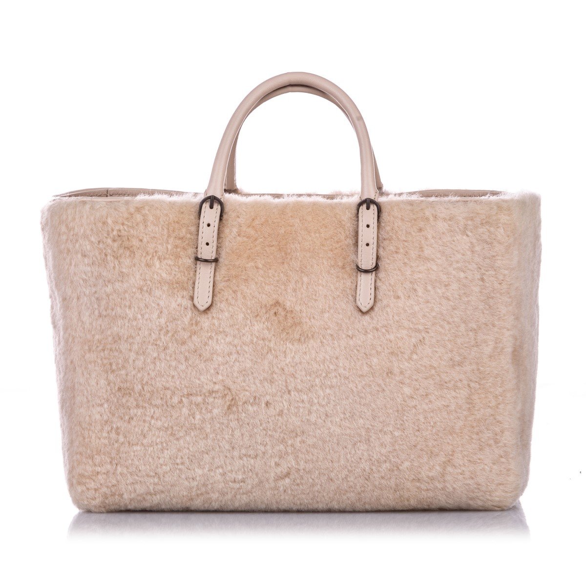 Balenciaga Papier Merino Lamb Wool Tapioca Beige Satchel 410238