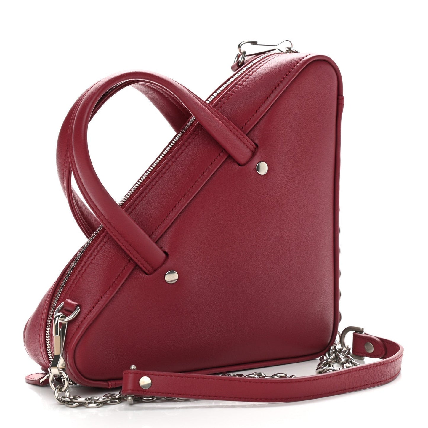 Balenciaga Triangle Pink Leather Top Handle Small Satchel Bag 527272