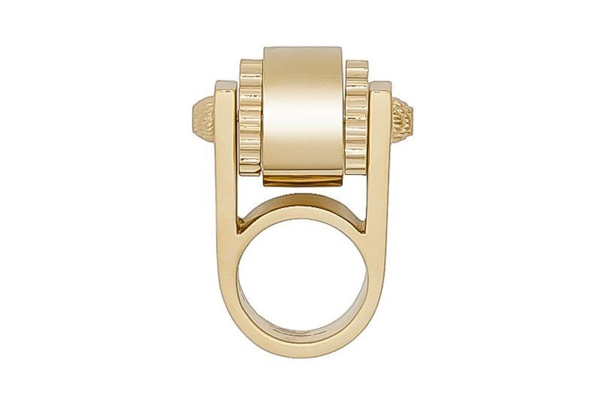 Balenciaga Women's Small Gold Gear Ring Size: 5 328005