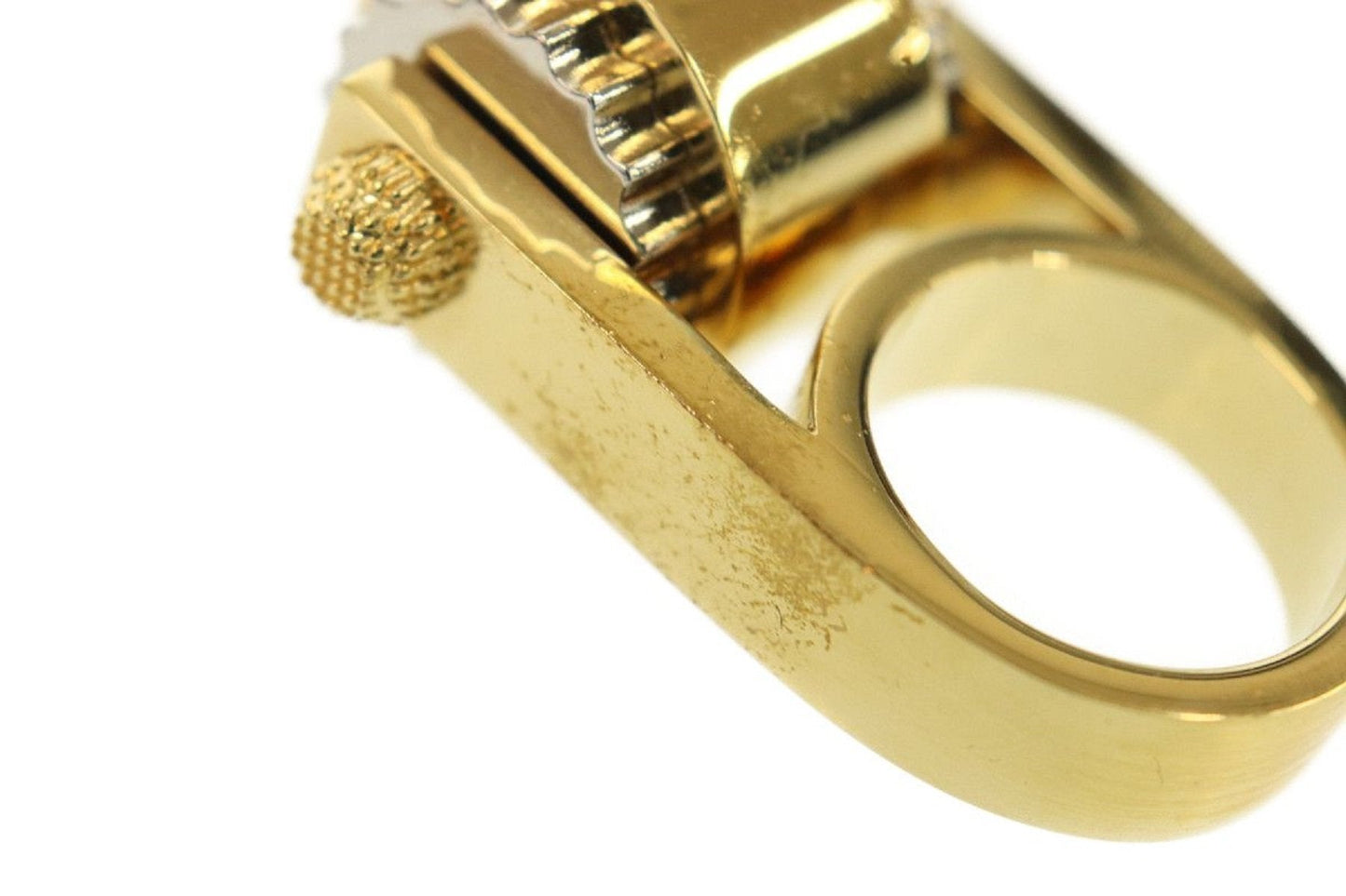Balenciaga Women's Large Gold Gear Ring Size: 6 328005