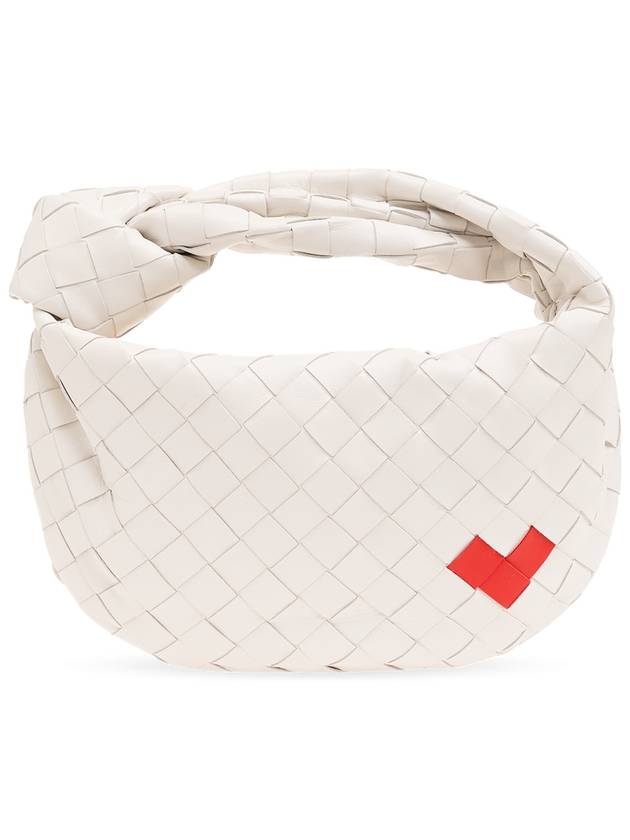 Bottega Veneta Intrecciato Heart Detail Leather Tote Bag White