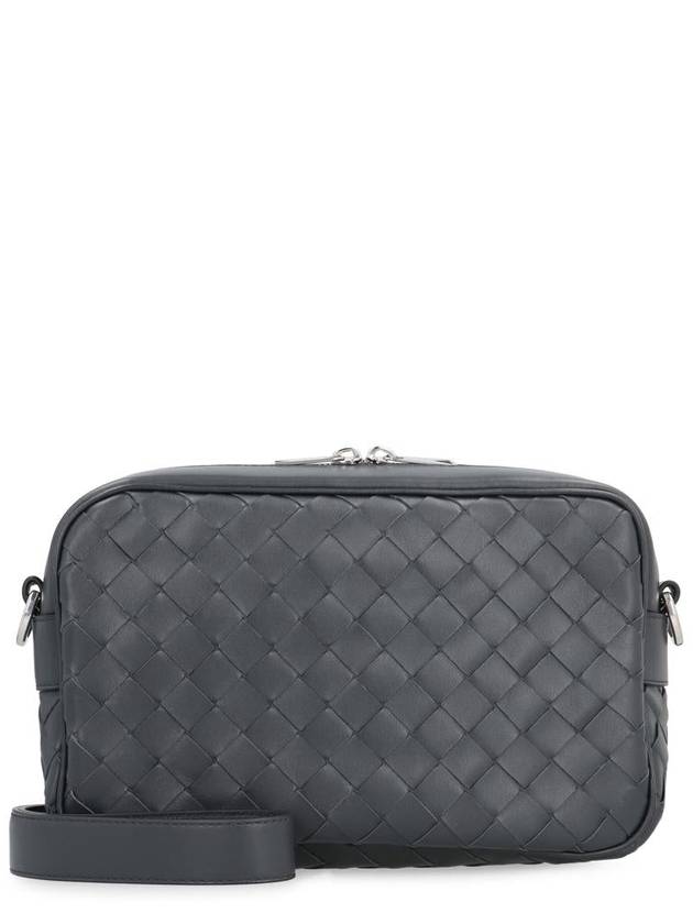 Bottega Veneta Intrecciato Camera Small Cross Bag Grey