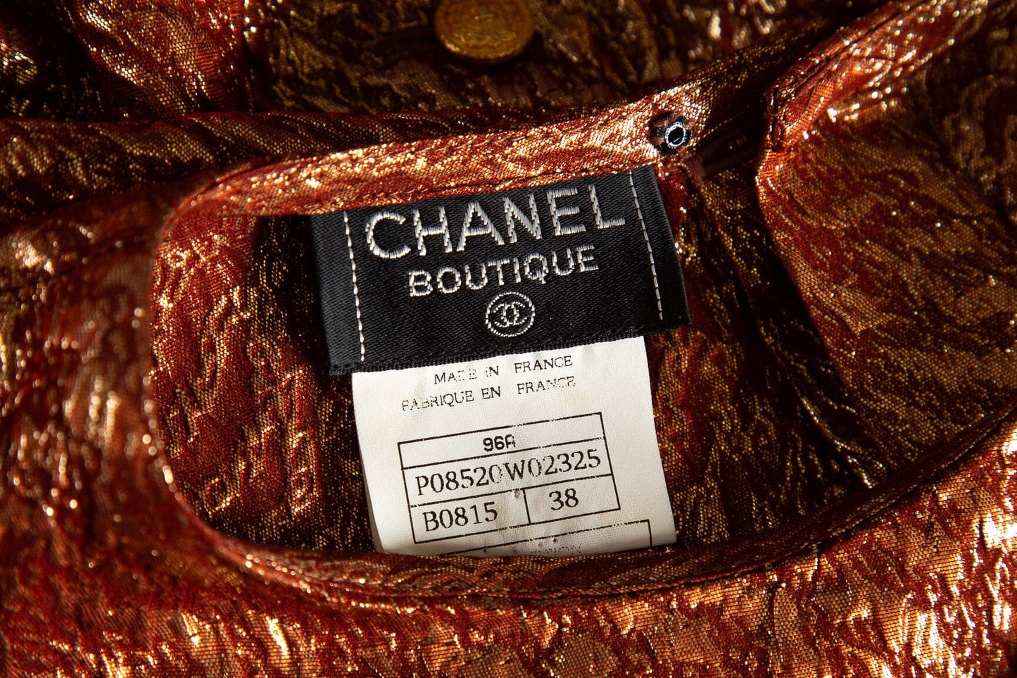 Chanel Vintage 1996 Red Shimmery Tank SZ 38