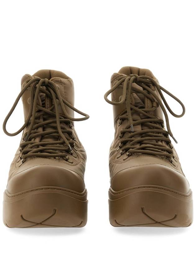 Bottega Veneta Nylon Puddle Bomber Ankle Boots Brown