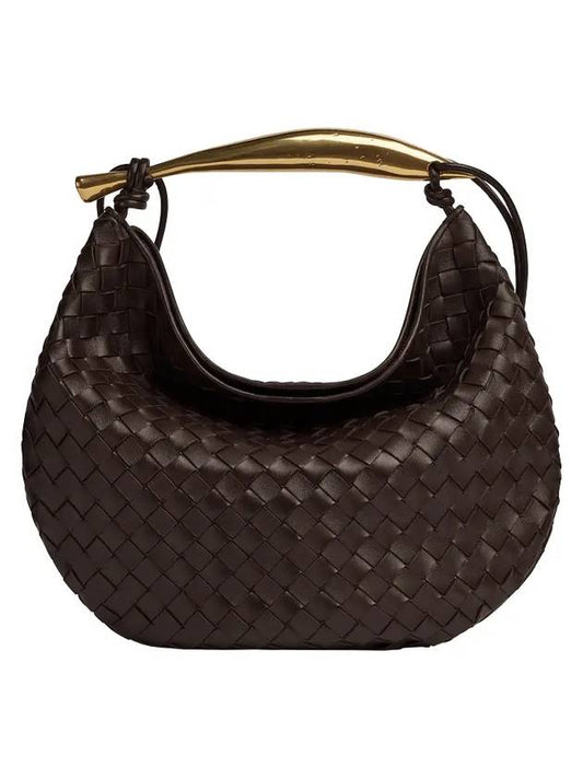 Bottega Veneta Medium Intrecciato Sardin Top Handle Tote Bag Dark Brown