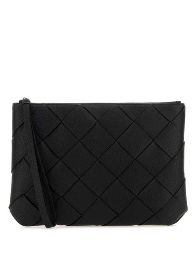 Bottega Veneta Intrecciato Clutch Bag Black