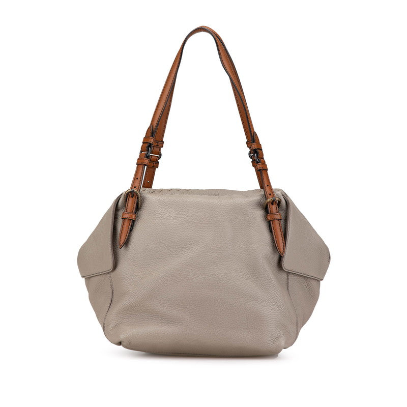 Bottega Veneta Leather Shoulder Bag Gray
