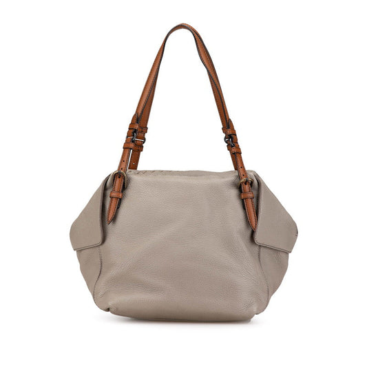 Bottega Veneta Leather Shoulder Bag Gray